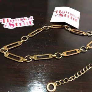 Square & Circle Gold Chain Belt 1990's